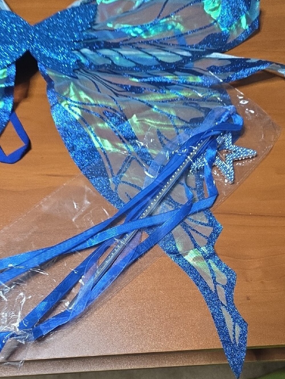 Blue Iridescent Fairy Wings Costume Set - Picture 4 of 11